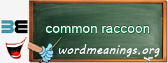 WordMeaning blackboard for common raccoon